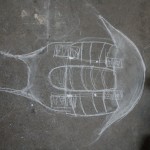 first drawing - on the floor in chalk where they usually start